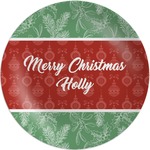 Christmas Holly Melamine Plate - 10" (Personalized)