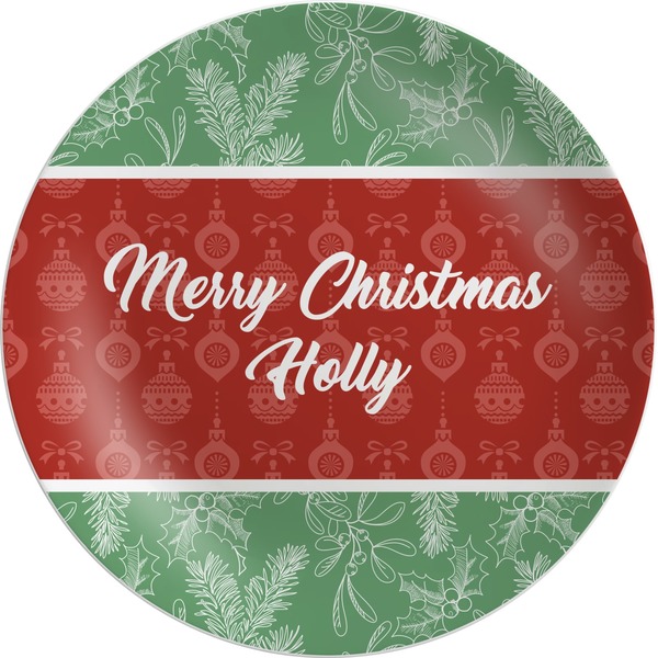 Custom Christmas Holly Melamine Plate - 10" (Personalized)