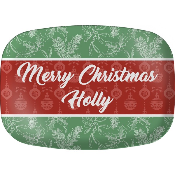 Custom Christmas Holly Melamine Platter (Personalized)