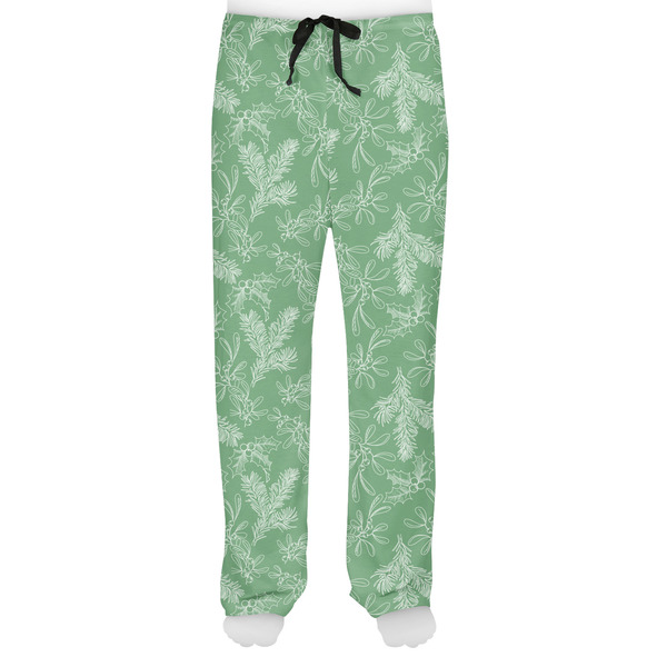 Christmas Holly Men's Pjs Front - on model