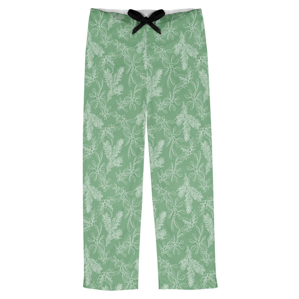 Custom Christmas Holly Mens Pajama Pants - XL