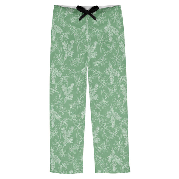 Custom Christmas Holly Mens Pajama Pants - S