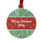 Christmas Holly Metal Ball Ornament - Front