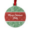 Christmas Holly Metal Ball Ornament - Double Sided w/ Name or Text