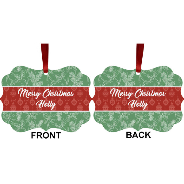 Christmas Holly Metal Benilux Ornament - Front and Back (APPROVAL)