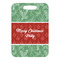 Christmas Holly Metal Luggage Tag - Front Without Strap