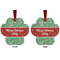 Christmas Holly Metal Paw Ornament - Front and Back