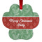 Christmas Holly Metal Paw Ornament - Double Sided w/ Name or Text