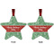Christmas Holly Metal Star Ornament - Front and Back
