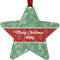 Christmas Holly Metal Star Ornament - Front