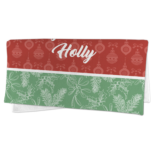 Christmas Holly Microfiber Dish Rag - FOLDED (half)