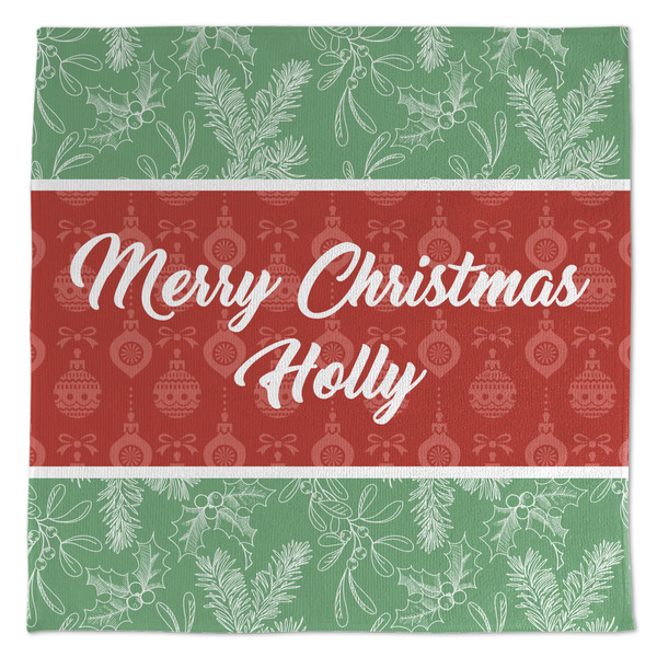 Custom Christmas Holly Microfiber Dish Towel (Personalized)
