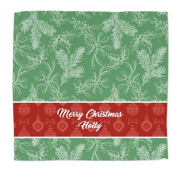 Custom Christmas Holly Microfiber Dish Rag (Personalized)