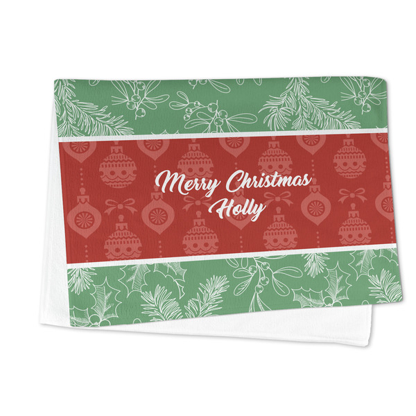 Christmas Holly Microfiber Dish Towel - FOLDED HALF