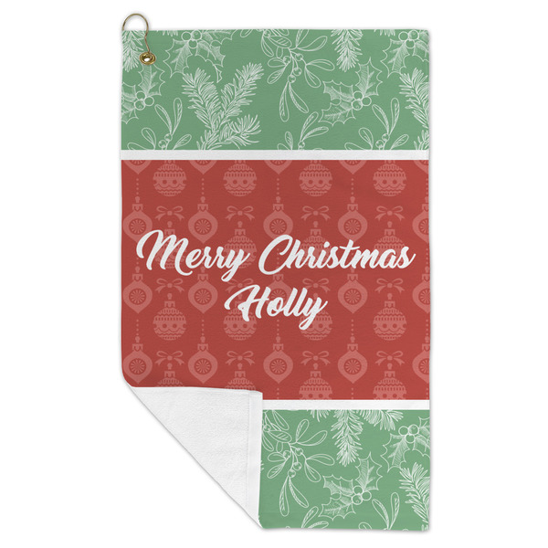 Christmas Holly Microfiber Golf Towels - FOLD