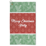 Christmas Holly Microfiber Golf Towel - Large (Personalized)