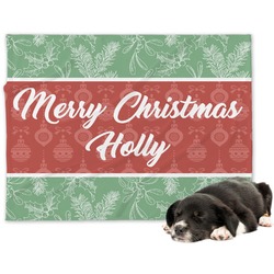 Christmas Holly Dog Blanket - Large (Personalized)