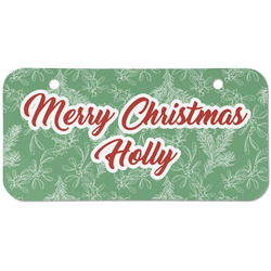Christmas Holly Mini/Bicycle License Plate (2 Holes) (Personalized)