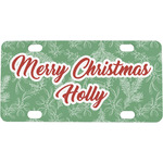 Christmas Holly Mini / Bicycle License Plate (4 Holes) (Personalized)