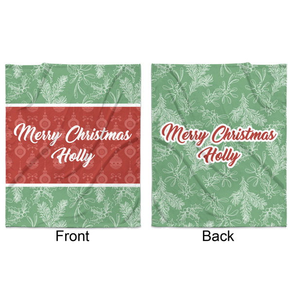 Christmas Holly Minky Blanket - 50"x60" - Double Sided - Front & Back