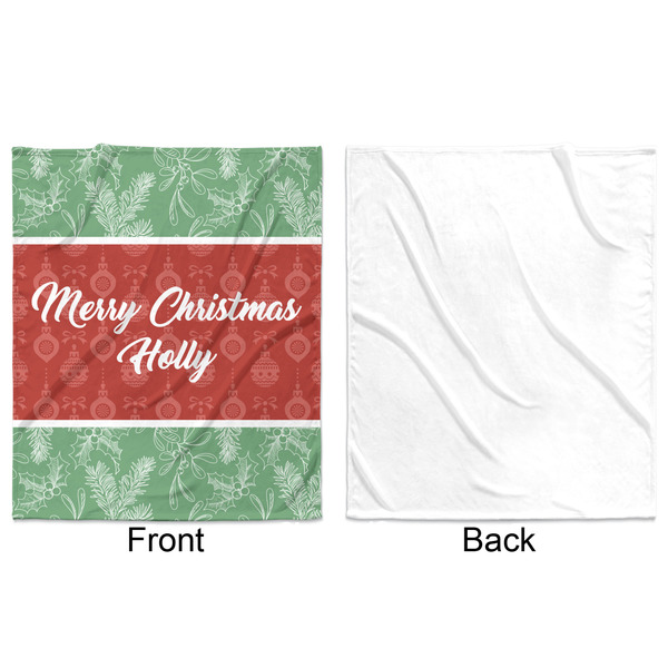 Christmas Holly Minky Blanket - 50"x60" - Single Sided - Front & Back