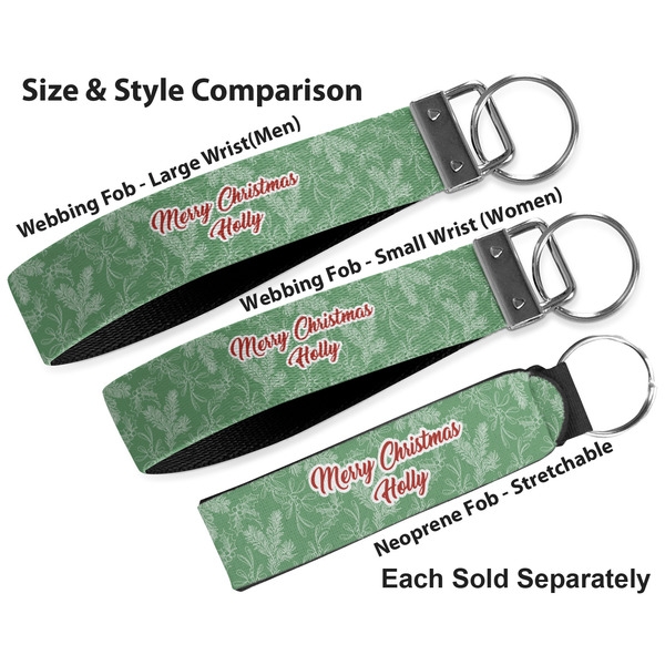 Christmas Holly Multiple Key Ring comparison sizes