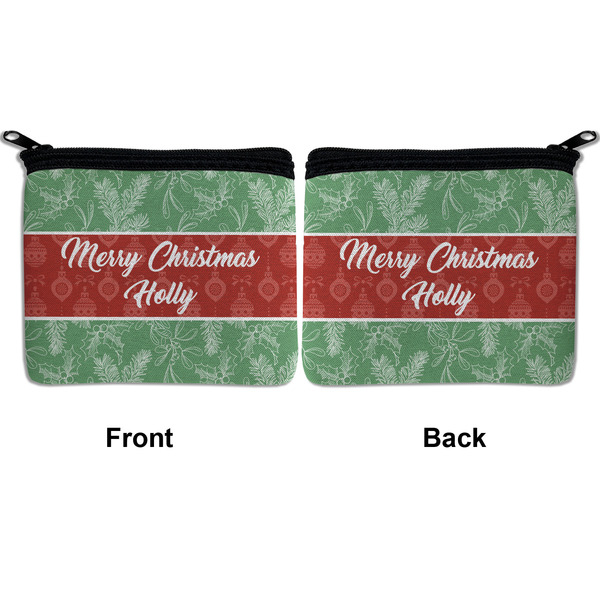 Christmas Holly Neoprene Coin Purse - Front & Back (APPROVAL)