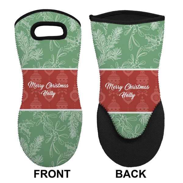Christmas Holly Neoprene Oven Mitt (Front & Back)