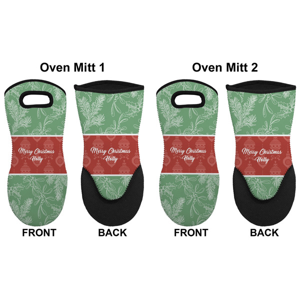 Christmas Holly Neoprene Oven Mitt - Set of 2 - Approval