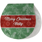 Christmas Holly Burp Pad - Velour w/ Name or Text