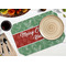 Christmas Holly Octagon Placemat - Single front (LIFESTYLE) Flatlay