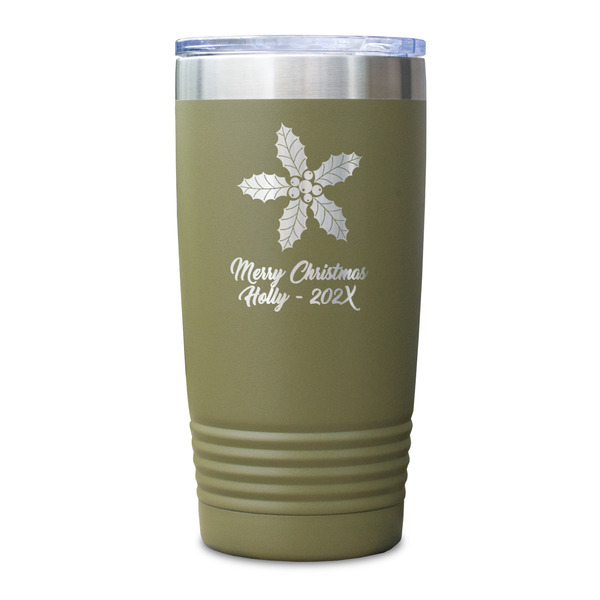 Christmas Holly Olive Polar Camel Tumbler - 20oz - Single Sided - Approval