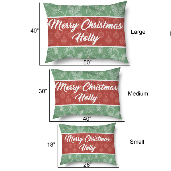 Christmas Holly Outdoor Dog Beds - SIZE CHART