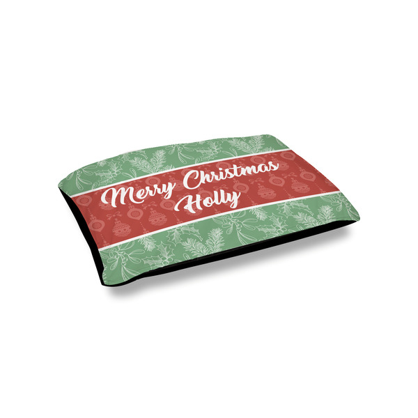 Custom Christmas Holly Outdoor Dog Bed - Small (Personalized)