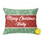 Christmas Holly Outdoor Throw Pillow (Rectangular) (Personalized)