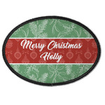 Christmas Holly Iron On Oval Patch w/ Name or Text