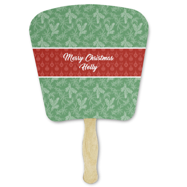 Custom Christmas Holly Paper Fan (Personalized)