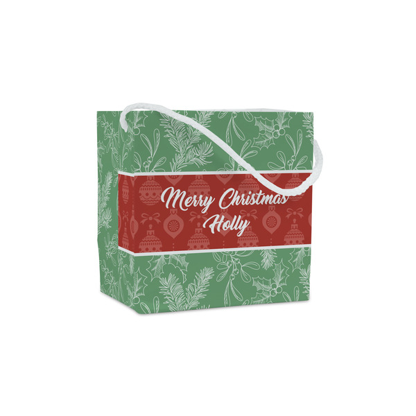 Custom Christmas Holly Party Favor Gift Bags (Personalized)