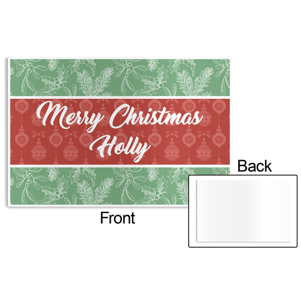 Christmas Holly Disposable Paper Placemat - Front & Back