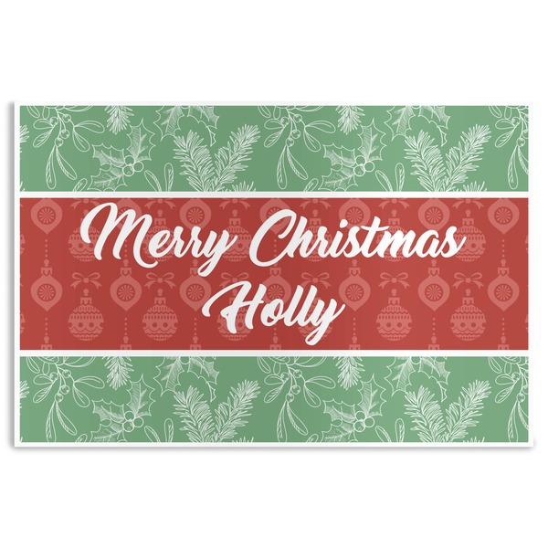 Custom Christmas Holly Disposable Paper Placemats (Personalized)