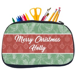 Christmas Holly Neoprene Pencil Case - Medium w/ Name or Text