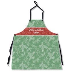 Christmas Holly Apron Without Pockets w/ Name or Text