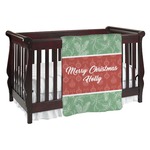 Christmas Holly Baby Blanket (Double Sided) (Personalized)
