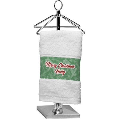 Christmas Holly Cotton Finger Tip Towel (Personalized)