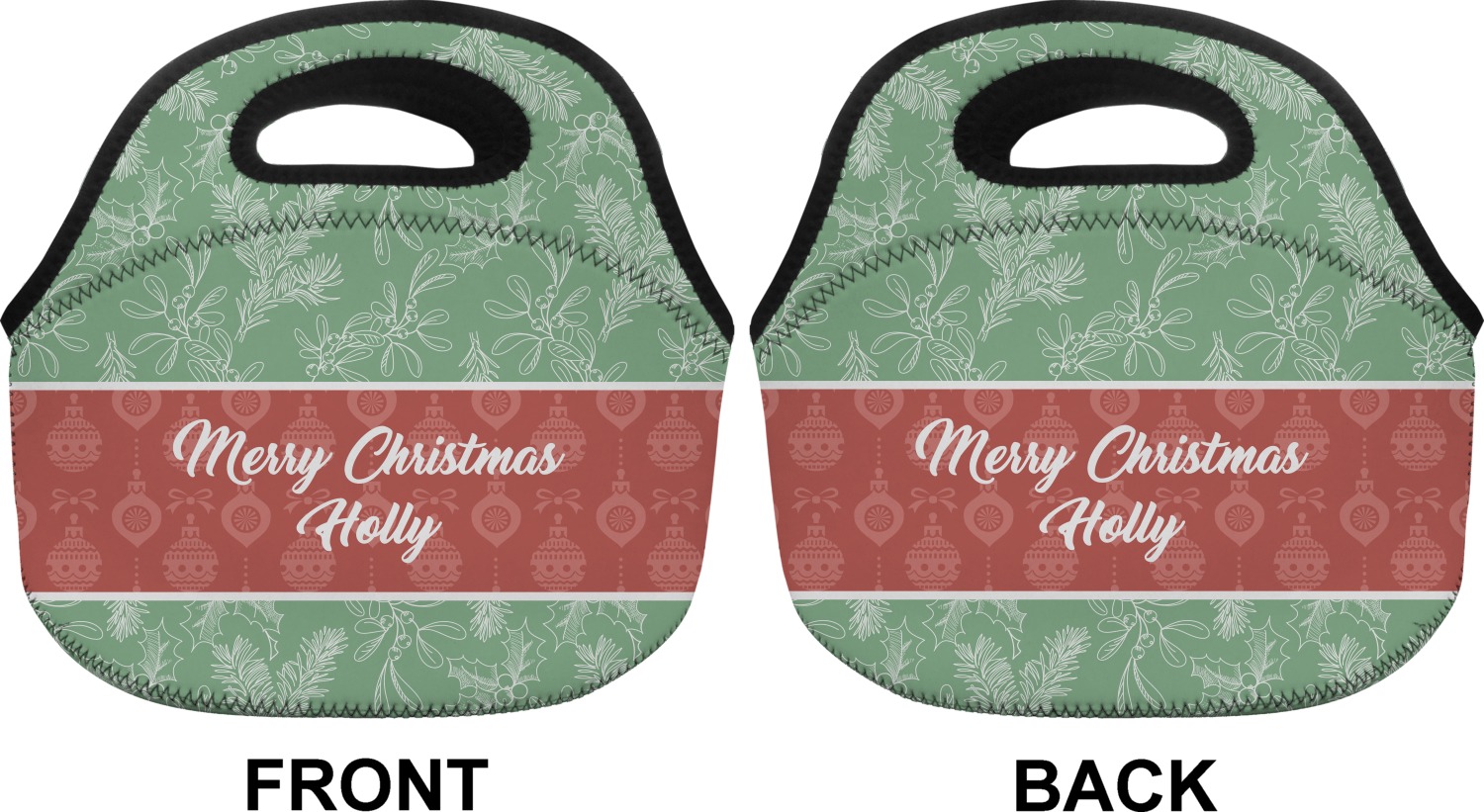 Christmas Holly Lunch Bag Small (Personalized) YouCustomizeIt