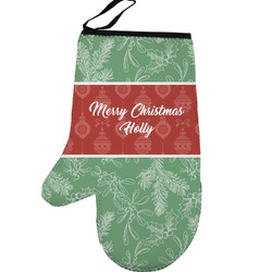 Christmas Holly Left Oven Mitt (Personalized)