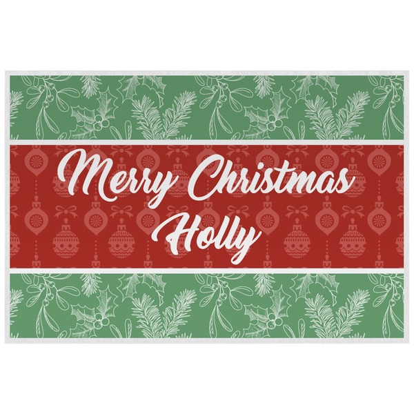 Custom Christmas Holly Laminated Placemat w/ Name or Text