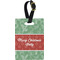 Christmas Holly Plastic Luggage Tag - Rectangular w/ Name or Text