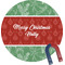 Christmas Holly Round Fridge Magnet (Personalized)