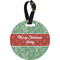 Christmas Holly Personalized Round Luggage Tag